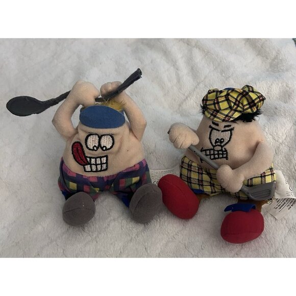 Lot of 2 Angry Golfer Stuffed Silly Slammers Sports Bean Bag Plush Doll McDuff - Picture 1 of 9